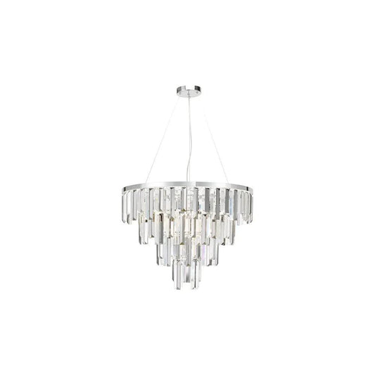 dar lighting Där Lighting Group, FUE0550 Fuentes 5 Light Pendant Polished Chrome and Crystal - dar lighting Där Lighting Group, FUE0550 Fuentes 5 Light Pendant Polished Chrome and Crystal