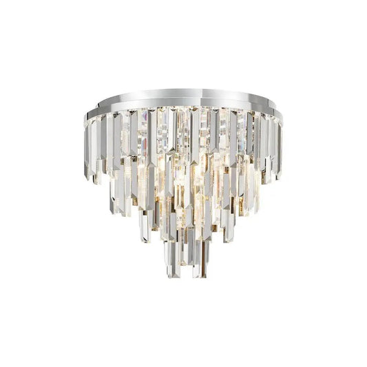 dar lighting Där Lighting Group, FUE4850 Fuentes 5 Light Flush Polished Chrome and Crystal - dar lighting Där Lighting Group, FUE4850 Fuentes 5 Light Flush Polished Chrome and Crystal
