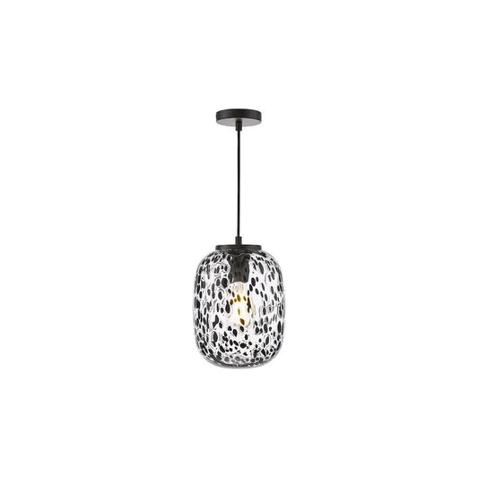 dar lighting Där Lighting Group GET0122 Gethin Pendant Matt Black Glass and Black Confetti Glass (S) - dar lighting Där Lighting Group GET0122 Gethin Pendant Matt Black Glass and Black Confetti Glass (S)