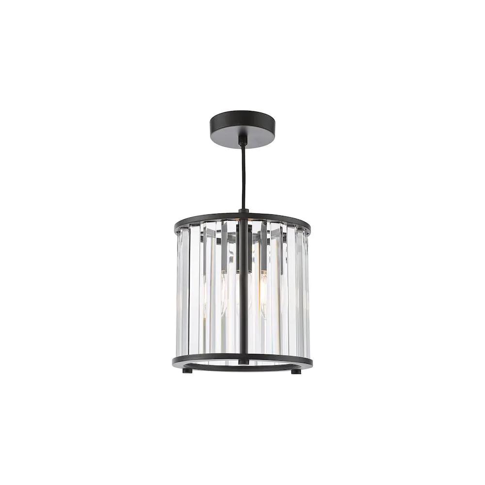 dar lighting Där Lighting Group, KIR0122 Kiran Pendant Satin Black and Crystal - dar lighting Där Lighting Group, KIR0122 Kiran Pendant Satin Black and Crystal