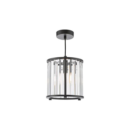 dar lighting Där Lighting Group, KIR0122 Kiran Pendant Satin Black and Crystal - dar lighting Där Lighting Group, KIR0122 Kiran Pendant Satin Black and Crystal