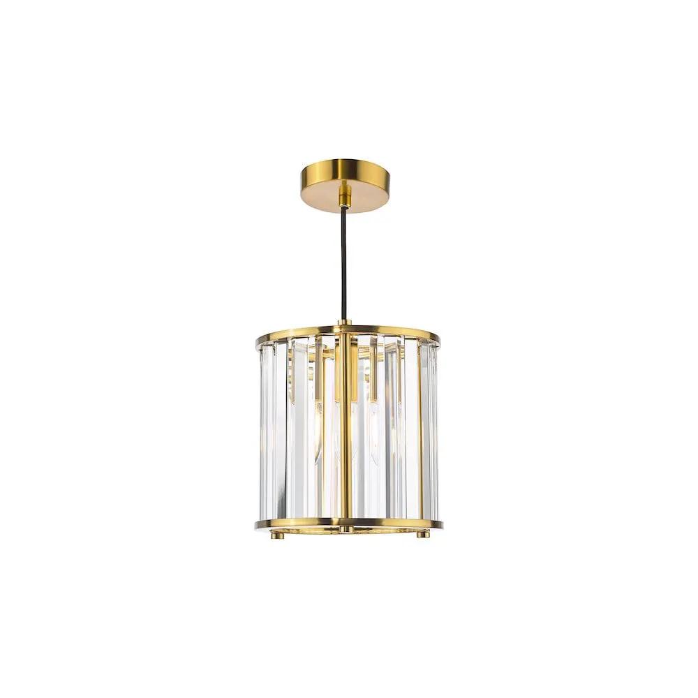 dar lighting Där Lighting Group, KIR0135 Kiran Pendant Natural Brass and Crystal - dar lighting Där Lighting Group, KIR0135 Kiran Pendant Natural Brass and Crystal