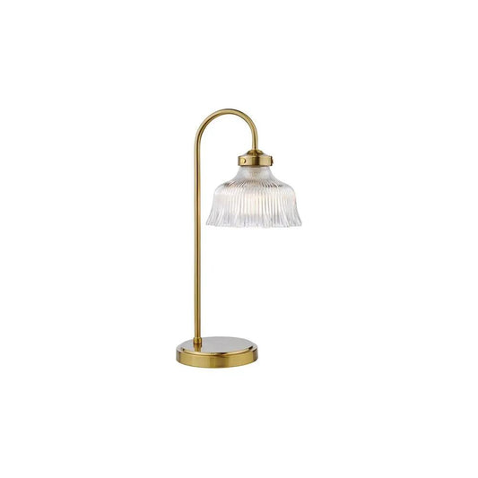 dar lighting Där Lighting Group, MAU4242 Maude Table Lamp Natural Brass and Ribbed Glass - dar lighting Där Lighting Group, MAU4242 Maude Table Lamp Natural Brass and Ribbed Glass