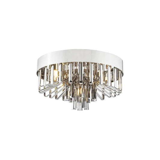 dar lighting Där Lighting Group, OLI5410 Olin 5 Light Flush Polished Chrome and Smoked Glass - dar lighting Där Lighting Group, OLI5410 Olin 5 Light Flush Polished Chrome and Smoked Glass