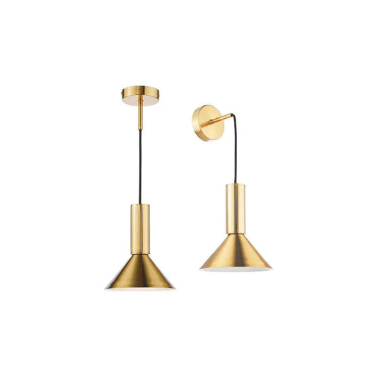 dar lighting Där Lighting Group, RAG0140 Ragnar Pendant/Wall Light Natural Brass - dar lighting Där Lighting Group, RAG0140 Ragnar Pendant/Wall Light Natural Brass