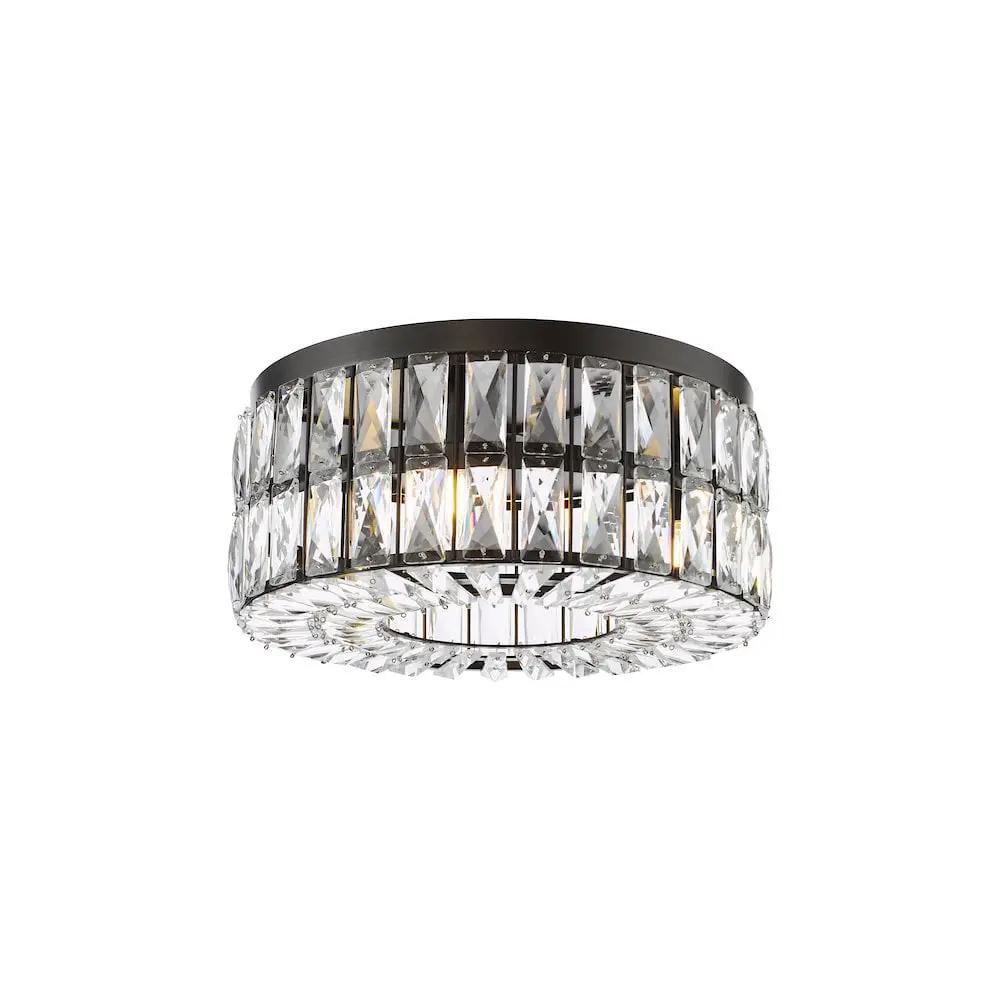 dar lighting Dar Lighting Group, REL0422 Relena 4 Light Flush Matt Black and Crystal (S) - dar lighting Dar Lighting Group, REL0422 Relena 4 Light Flush Matt Black and Crystal (S)