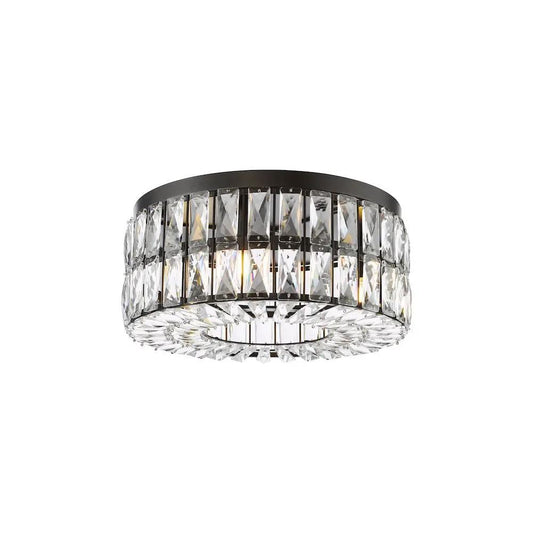 dar lighting Dar Lighting Group, REL0422 Relena 4 Light Flush Matt Black and Crystal (S) - dar lighting Dar Lighting Group, REL0422 Relena 4 Light Flush Matt Black and Crystal (S)