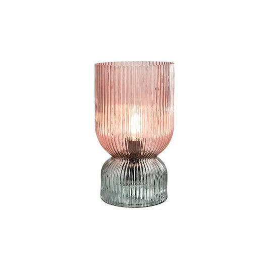 dar lighting Där Lighting Group, RHU4203 Rhubarb Table Lamp Pink and Green Ribbed Glass - dar lighting Där Lighting Group, RHU4203 Rhubarb Table Lamp Pink and Green Ribbed Glass