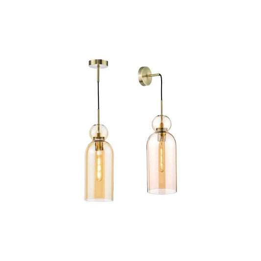 dar lighting Där Lighting Group, TAO0106 Tao Pendant Brushed Bronze and Amber Glass - dar lighting Där Lighting Group, TAO0106 Tao Pendant Brushed Bronze and Amber Glass