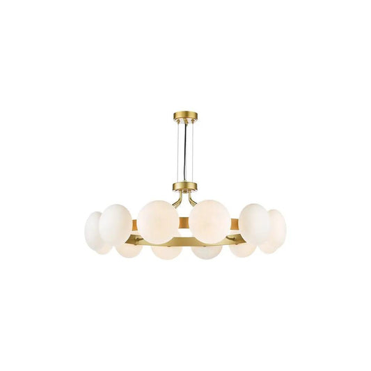 dar lighting Där Lighting Group, TAU1235 Tauri 12 Light Pendant Matt Gold and Opal Glass - dar lighting Där Lighting Group, TAU1235 Tauri 12 Light Pendant Matt Gold and Opal Glass