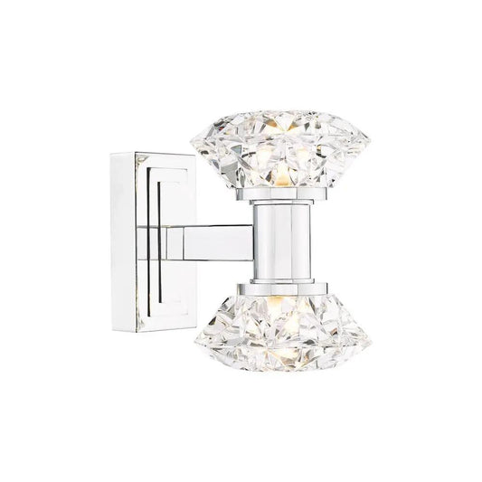 dar lighting Där Lighting Group, TIA0950 Tiana 2 Light Wall Light Polished Chrome and Faceted Acrylic - dar lighting Där Lighting Group, TIA0950 Tiana 2 Light Wall Light Polished Chrome and Faceted Acrylic
