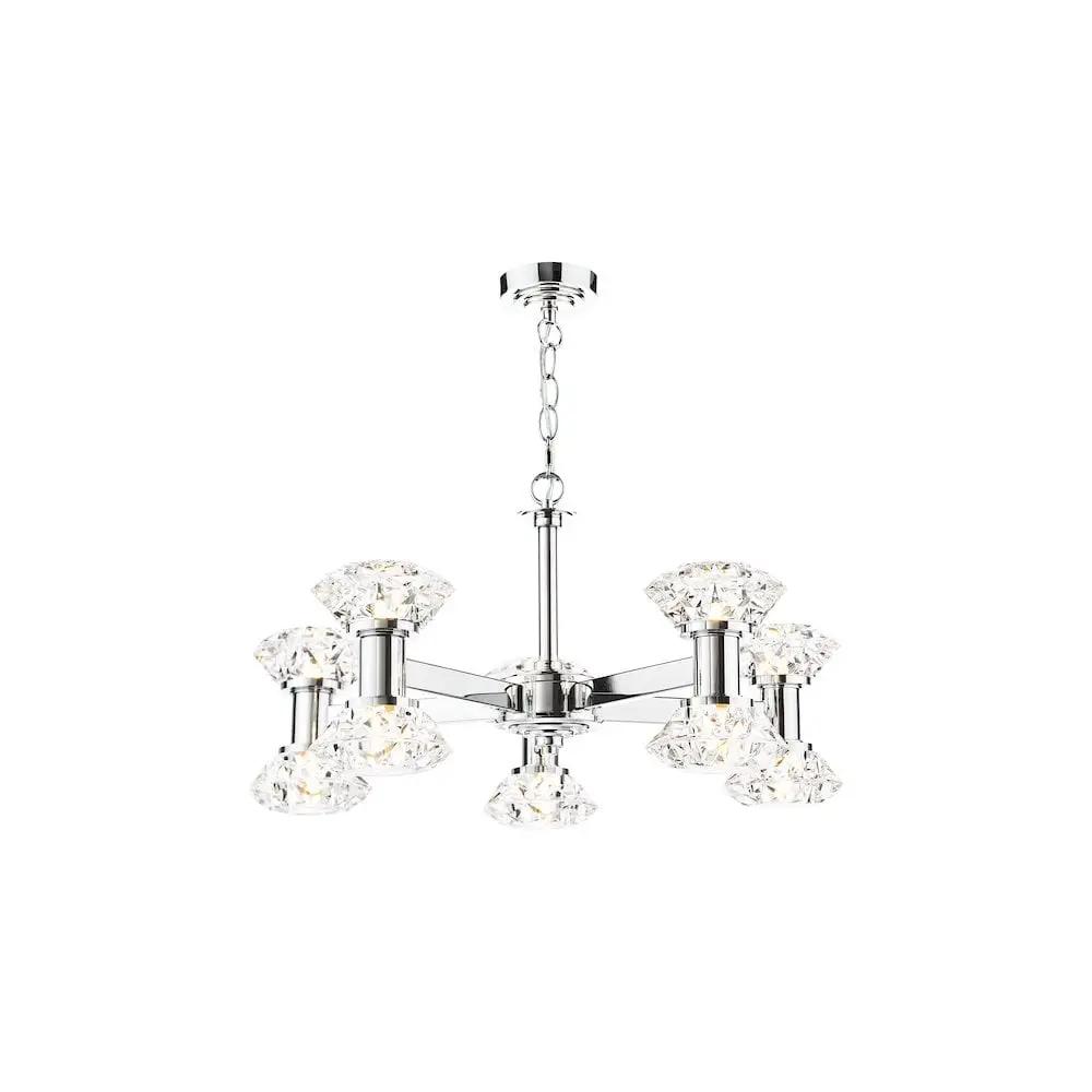 dar lighting Där Lighting Group, TIA2350 Tiana 10 Light Armed Pendant Polished Chrome - dar lighting Där Lighting Group, TIA2350 Tiana 10 Light Armed Pendant Polished Chrome