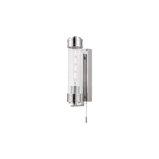 dar lighting Där Lighting Group, TOM0738 Tommaso Bathroom Wall Light Polished Nickel and Ribbed Glass IP44 - dar lighting Där Lighting Group, TOM0738 Tommaso Bathroom Wall Light Polished Nickel and Ribbed Glass IP44