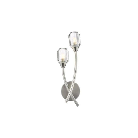 dar lighting Där Lighting Group, ZON0938 Zonda 2 Light Wall Light Brushed Nickel and Crystal - dar lighting Där Lighting Group, ZON0938 Zonda 2 Light Wall Light Brushed Nickel and Crystal