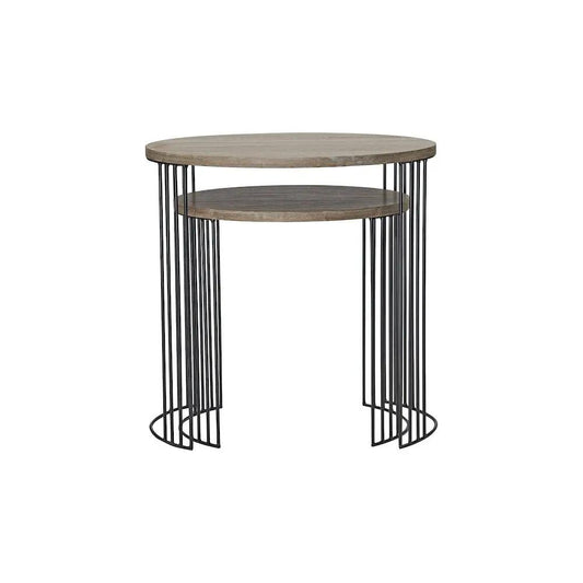 dar lighting Där Lighting Group, 001DRU001 Drum Nest of 2 Round Tables Oak Effect - dar lighting Där Lighting Group, 001DRU001 Drum Nest of 2 Round Tables Oak Effect