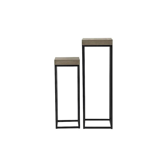 dar lighting Där Lighting Group, 001FAB001 Fabio Nest of 2 Plant Stand Oak Style Effect - dar lighting Där Lighting Group, 001FAB001 Fabio Nest of 2 Plant Stand Oak Style Effect