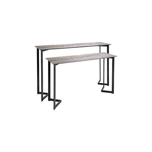 dar lighting Där Lighting Group, 001LUL002 Lulani Nested Console Table Brown Stone - dar lighting Där Lighting Group, 001LUL002 Lulani Nested Console Table Brown Stone