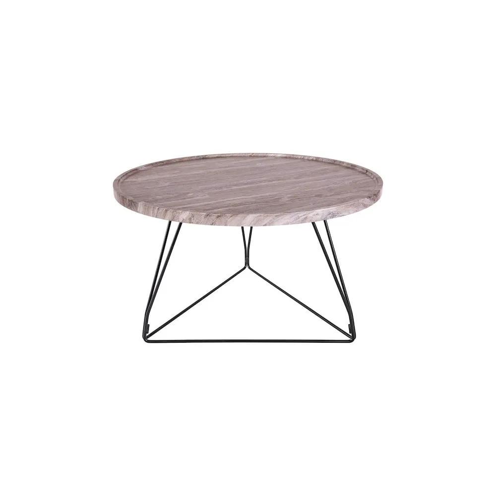 dar lighting Där Lighting Group, 001MIG001 Miguel Coffee Table Brown Stone Veneer and Matt Black - dar lighting Där Lighting Group, 001MIG001 Miguel Coffee Table Brown Stone Veneer and Matt Black
