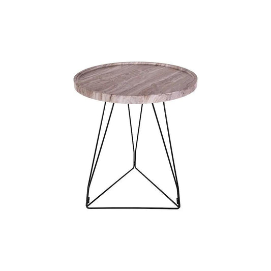 dar lighting Där Lighting Group, 001MIG002 Miguel Side Table Brown Stone Veneer and Matt Black - dar lighting Där Lighting Group, 001MIG002 Miguel Side Table Brown Stone Veneer and Matt Black