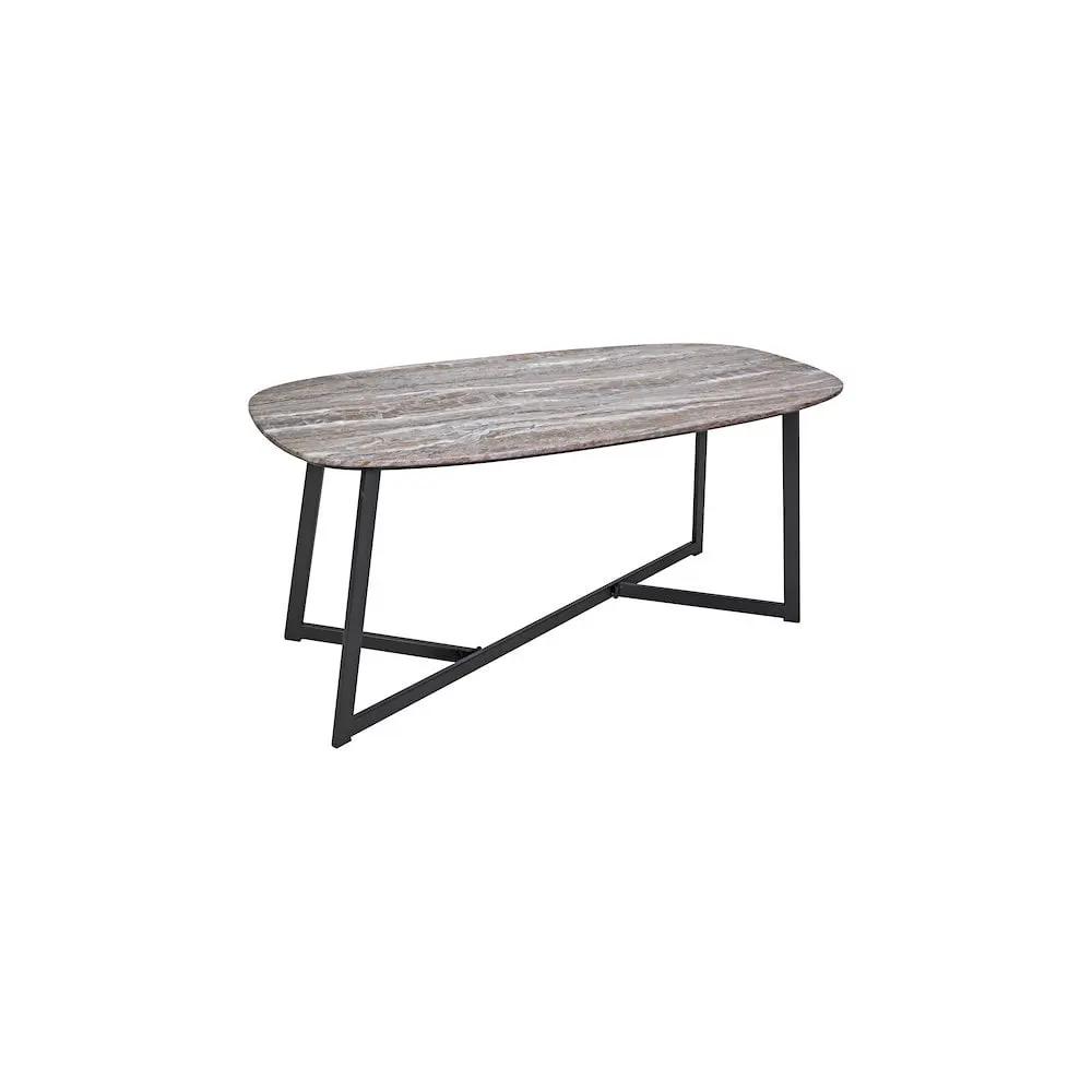 dar lighting Där Lighting Group, 001PAV001 Pavlos Coffee Table Brown Stone Veneer and Matt Black - dar lighting Där Lighting Group, 001PAV001 Pavlos Coffee Table Brown Stone Veneer and Matt Black