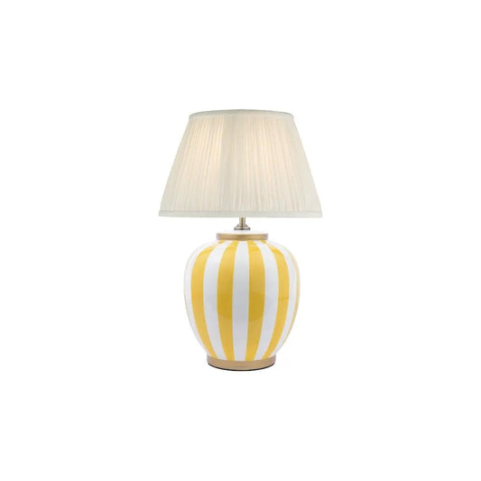 dar lighting Där Lighting Group, CIR4226-ULY1415 Circus Table Lamp Yellow and White With Shade - dar lighting Där Lighting Group, CIR4226-ULY1415 Circus Table Lamp Yellow and White With Shade