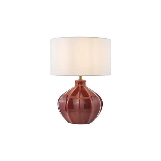 dar lighting Där Lighting Group, AMR4225-PYR142 Amrita Ceramic Table Lamp Red and Antique Brass With Shade - dar lighting Där Lighting Group, AMR4225-PYR142 Amrita Ceramic Table Lamp Red and Antique Brass With Shade