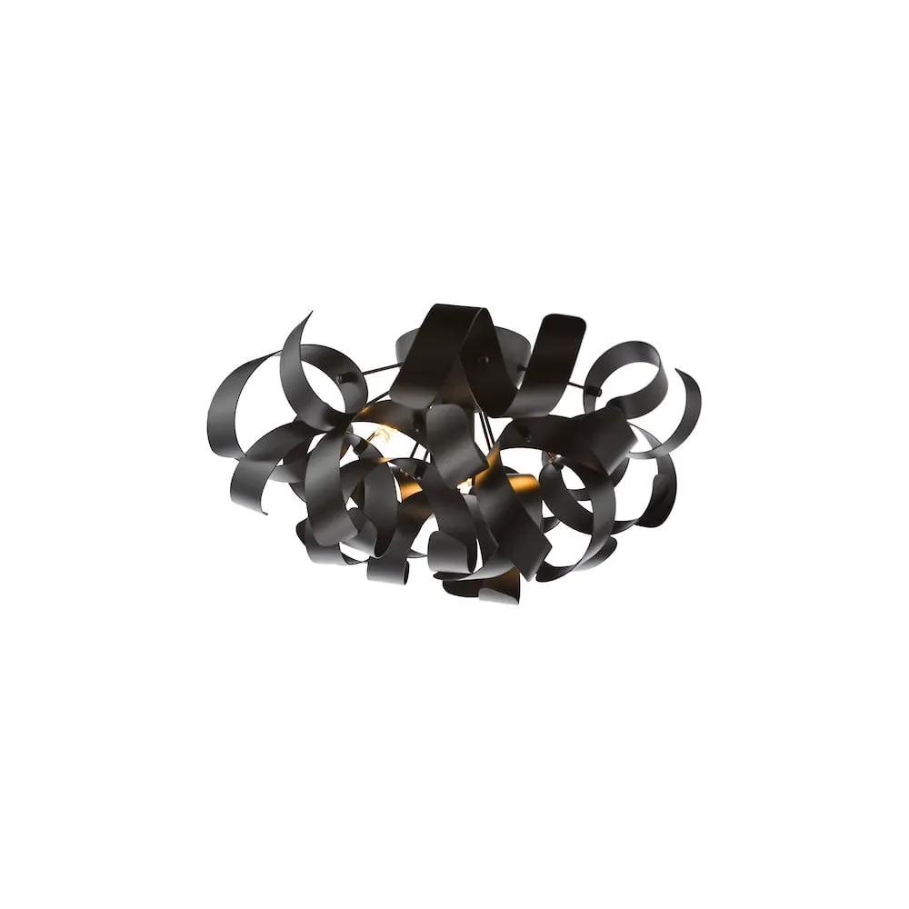 dar lighting Där Lighting Group, SWA0422-03 Swash 4 Light Flush Black With Black Ribbins - dar lighting Där Lighting Group, SWA0422-03 Swash 4 Light Flush Black With Black Ribbins