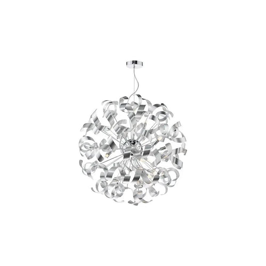 dar lighting Där Lighting Group, SWA1250-04 Swash 12 Light Pendant Polished Chrome With Aluminium Ribbons - dar lighting Där Lighting Group, SWA1250-04 Swash 12 Light Pendant Polished Chrome With Aluminium Ribbons