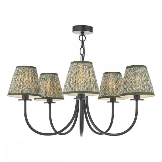 dar lighting Där Lighting Group, BEC0522-EST2624 Becca 5 Light Pendant Matt Black With Shade - dar lighting Där Lighting Group, BEC0522-EST2624 Becca 5 Light Pendant Matt Black With Shade