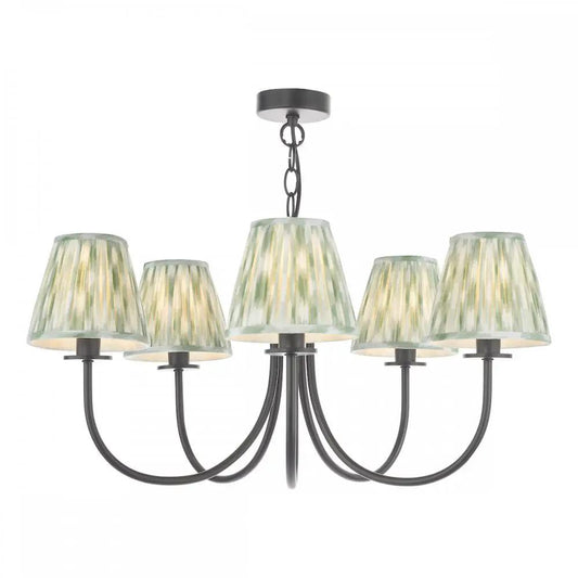 dar lighting Där Lighting Group, BEC0522-IKA2624 Becca 5 Light Pendant Matt Black With Shade - dar lighting Där Lighting Group, BEC0522-IKA2624 Becca 5 Light Pendant Matt Black With Shade