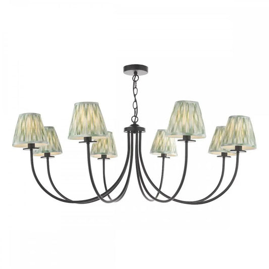 dar lighting Där Lighting Group, BEC0822-IKA2624 Becca 8 Light Pendant Matt Black With Shade - dar lighting Där Lighting Group, BEC0822-IKA2624 Becca 8 Light Pendant Matt Black With Shade