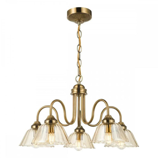 dar lighting Där Lighting Group, ERI0563 Erika 5 Light Pendant Antique Bronze and Amber Glass - dar lighting Där Lighting Group, ERI0563 Erika 5 Light Pendant Antique Bronze and Amber Glass