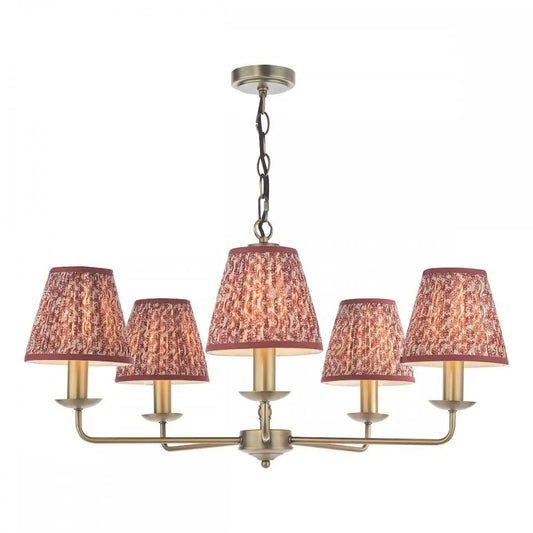 dar lighting Där Lighting Group, FAV0563-EST2625 Favian 5 Light Pendant Matt Bronze With Shade - dar lighting Där Lighting Group, FAV0563-EST2625 Favian 5 Light Pendant Matt Bronze With Shade