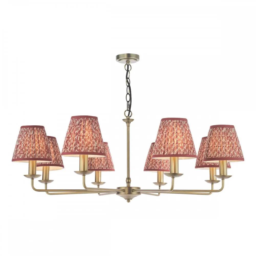 dar lighting Där Lighting Group, FAV0863-EST2625 Favian 8 Light Pendant Matt Bronze With Shade - dar lighting Där Lighting Group, FAV0863-EST2625 Favian 8 Light Pendant Matt Bronze With Shade