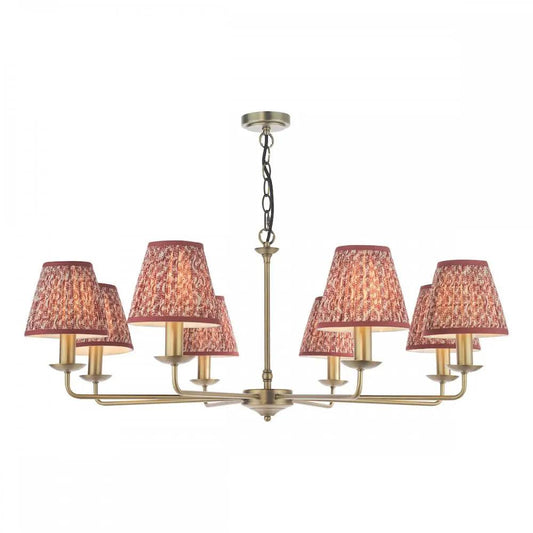 dar lighting Där Lighting Group, FAV0863-EST2625 Favian 8 Light Pendant Matt Bronze With Shade - dar lighting Där Lighting Group, FAV0863-EST2625 Favian 8 Light Pendant Matt Bronze With Shade