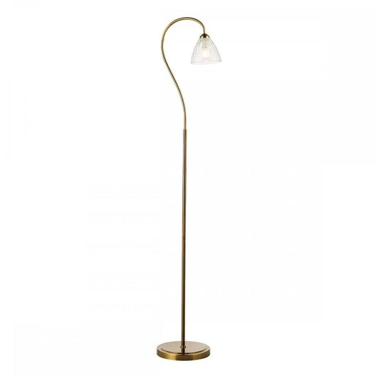 dar lighting Där Lighting Group, GLY4963 Glynis Floor Lamp Antique Bronze and Ribbed Glass (S) - dar lighting Där Lighting Group, GLY4963 Glynis Floor Lamp Antique Bronze and Ribbed Glass (S)