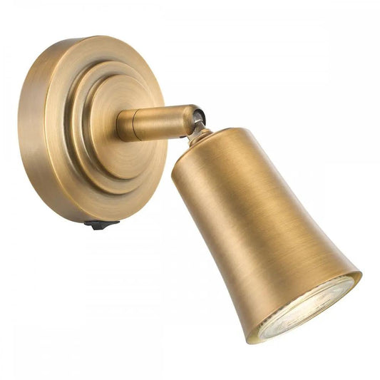 dar lighting Där Lighting Group, JED0742 Jedrek Single Spotlight Aged Brass - dar lighting Där Lighting Group, JED0742 Jedrek Single Spotlight Aged Brass