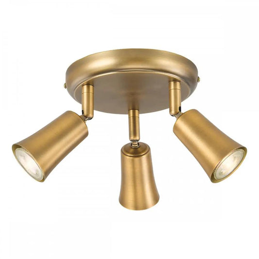 dar lighting Där Lighting Group, JED7642 Jedrek 3 Light Single Spotlight Aged Brass - dar lighting Där Lighting Group, JED7642 Jedrek 3 Light Single Spotlight Aged Brass