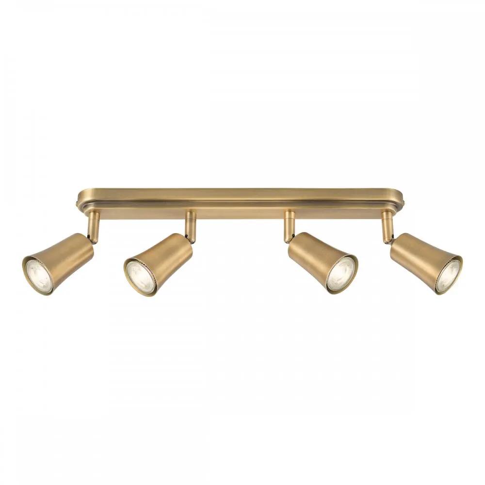 dar lighting Där Lighting Group, JED8442 Jedrek 4 Light Bar Spotlight Aged Brass - dar lighting Där Lighting Group, JED8442 Jedrek 4 Light Bar Spotlight Aged Brass