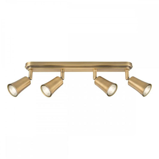 dar lighting Där Lighting Group, JED8442 Jedrek 4 Light Bar Spotlight Aged Brass - dar lighting Där Lighting Group, JED8442 Jedrek 4 Light Bar Spotlight Aged Brass