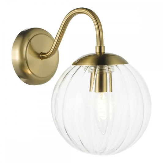 dar lighting Där Lighting Group, JOC0742 Jocelyn Wall Light Natural Brass and Glass - dar lighting Där Lighting Group, JOC0742 Jocelyn Wall Light Natural Brass and Glass