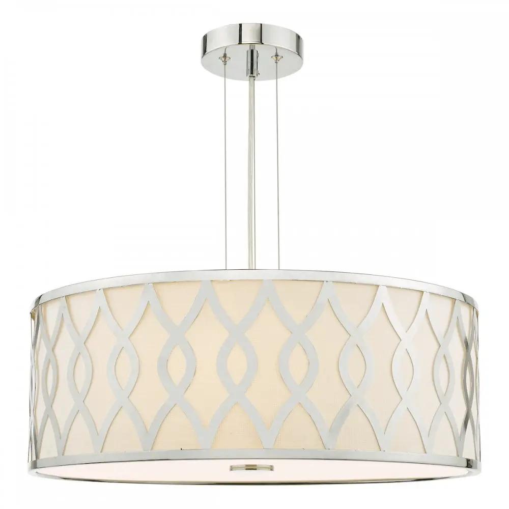 dar lighting Där Lighting Group, LOC0450 Locryn 4 Light Pendant Polished Chrome and Ivory - dar lighting Där Lighting Group, LOC0450 Locryn 4 Light Pendant Polished Chrome and Ivory