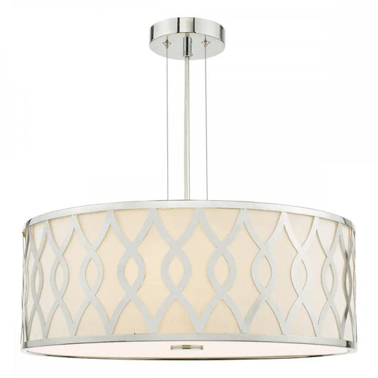 dar lighting Där Lighting Group, LOC0450 Locryn 4 Light Pendant Polished Chrome and Ivory - dar lighting Där Lighting Group, LOC0450 Locryn 4 Light Pendant Polished Chrome and Ivory
