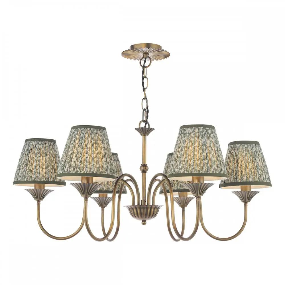 dar lighting Där Lighting Group, LYD0663-EST2624 Lydian 6 Light Pendant Antique Bronze With Shade - dar lighting Där Lighting Group, LYD0663-EST2624 Lydian 6 Light Pendant Antique Bronze With Shade
