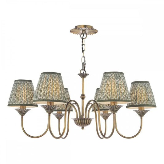 dar lighting Där Lighting Group, LYD0663-EST2624 Lydian 6 Light Pendant Antique Bronze With Shade - dar lighting Där Lighting Group, LYD0663-EST2624 Lydian 6 Light Pendant Antique Bronze With Shade
