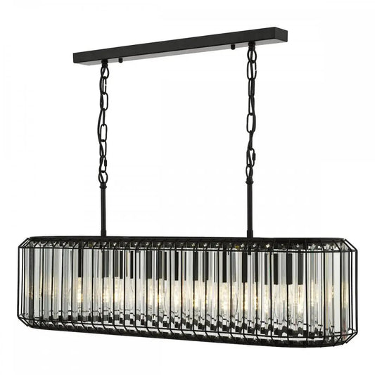 dar lighting Där Lighting Group, NAE0522 Naeva 5 Light Pendant Matt Black and Crystal - dar lighting Där Lighting Group, NAE0522 Naeva 5 Light Pendant Matt Black and Crystal
