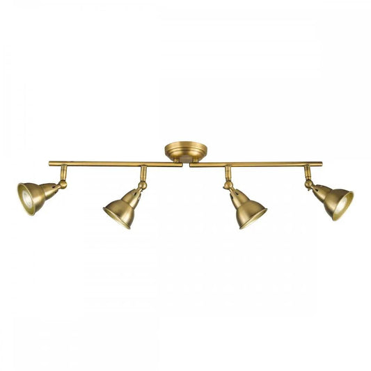 dar lighting Där Lighting Group, NAT8442 Nathaniel 4 Light Bar Spotlight Aged Brass - dar lighting Där Lighting Group, NAT8442 Nathaniel 4 Light Bar Spotlight Aged Brass