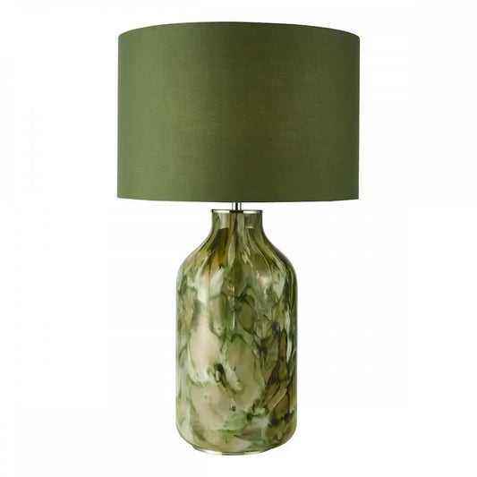 dar lighting Där Lighting Group, NUR4224 Nuria Table Lamp Green Art Glass and Polished Chrome With Shade - dar lighting Där Lighting Group, NUR4224 Nuria Table Lamp Green Art Glass and Polished Chrome With Shade