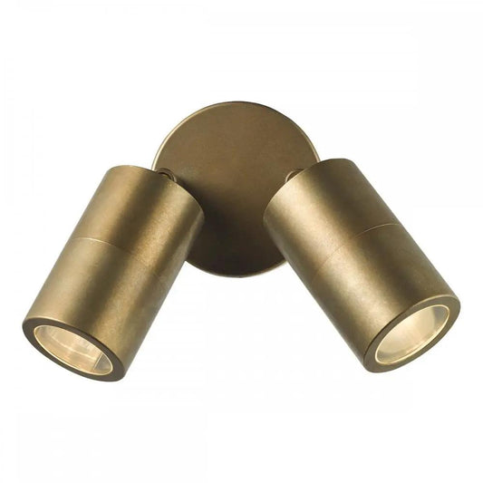 dar lighting Där Lighting Group, ORT0975 Ortega 2 Light Outdoor Wall Light Aged Brass and Glass IP65 - dar lighting Där Lighting Group, ORT0975 Ortega 2 Light Outdoor Wall Light Aged Brass and Glass IP65