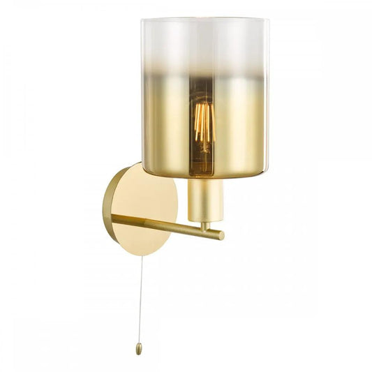 dar lighting Där Lighting Group, SAV0735 Savannah Wall Light Satin Gold and Gold Ombre Glass - dar lighting Där Lighting Group, SAV0735 Savannah Wall Light Satin Gold and Gold Ombre Glass